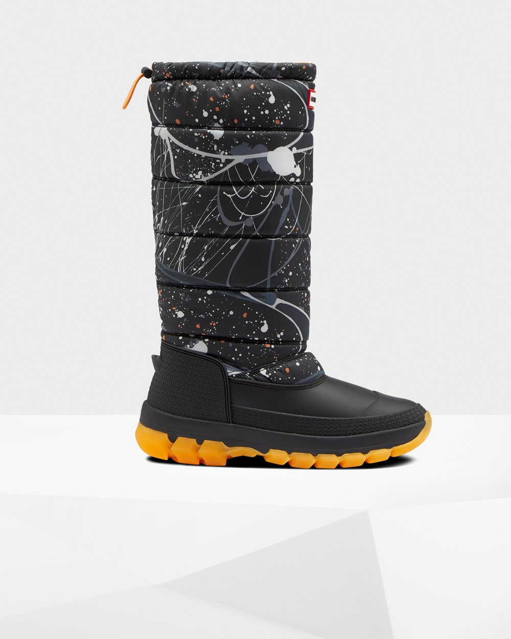 Hunter Original Printed Insulated Tall Snow Boots - Clearance Sale Womens Grey Black - DGMWFP528